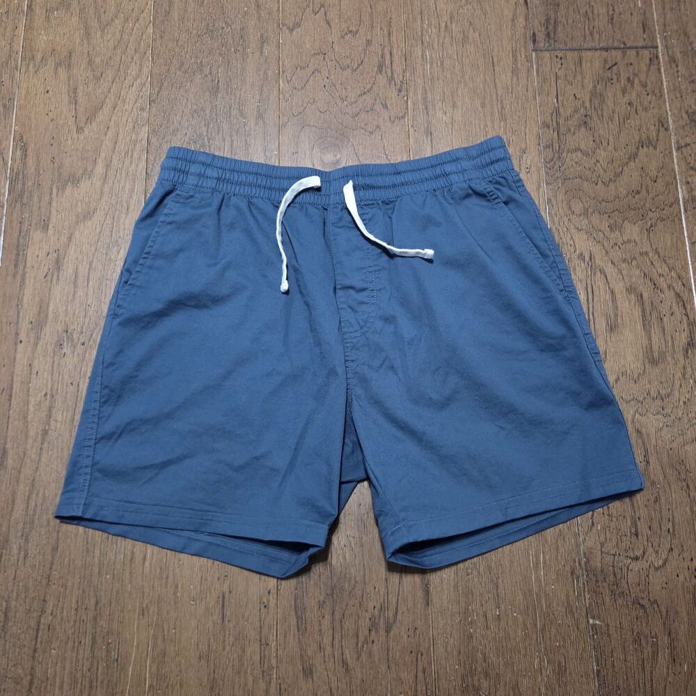 J.Crew Mens 6" Stretch Dock Shorts Medium Blue Elastic Drawstring AW990